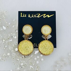 Liz & Co. gold shimmering earrings clip on NWT